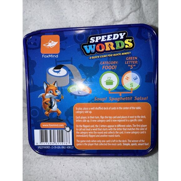 Speedy Words For QUICK MINDS FoxMind Game Fun in a Box Great Stocking Stuffer! - Picture 6 of 8